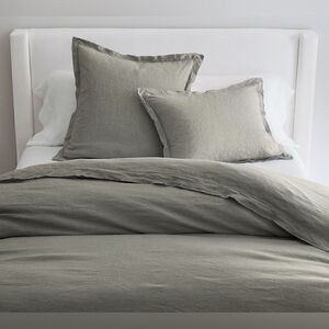 Pottery Barn Belgian Flax Linen Double Flange Throw Pillow